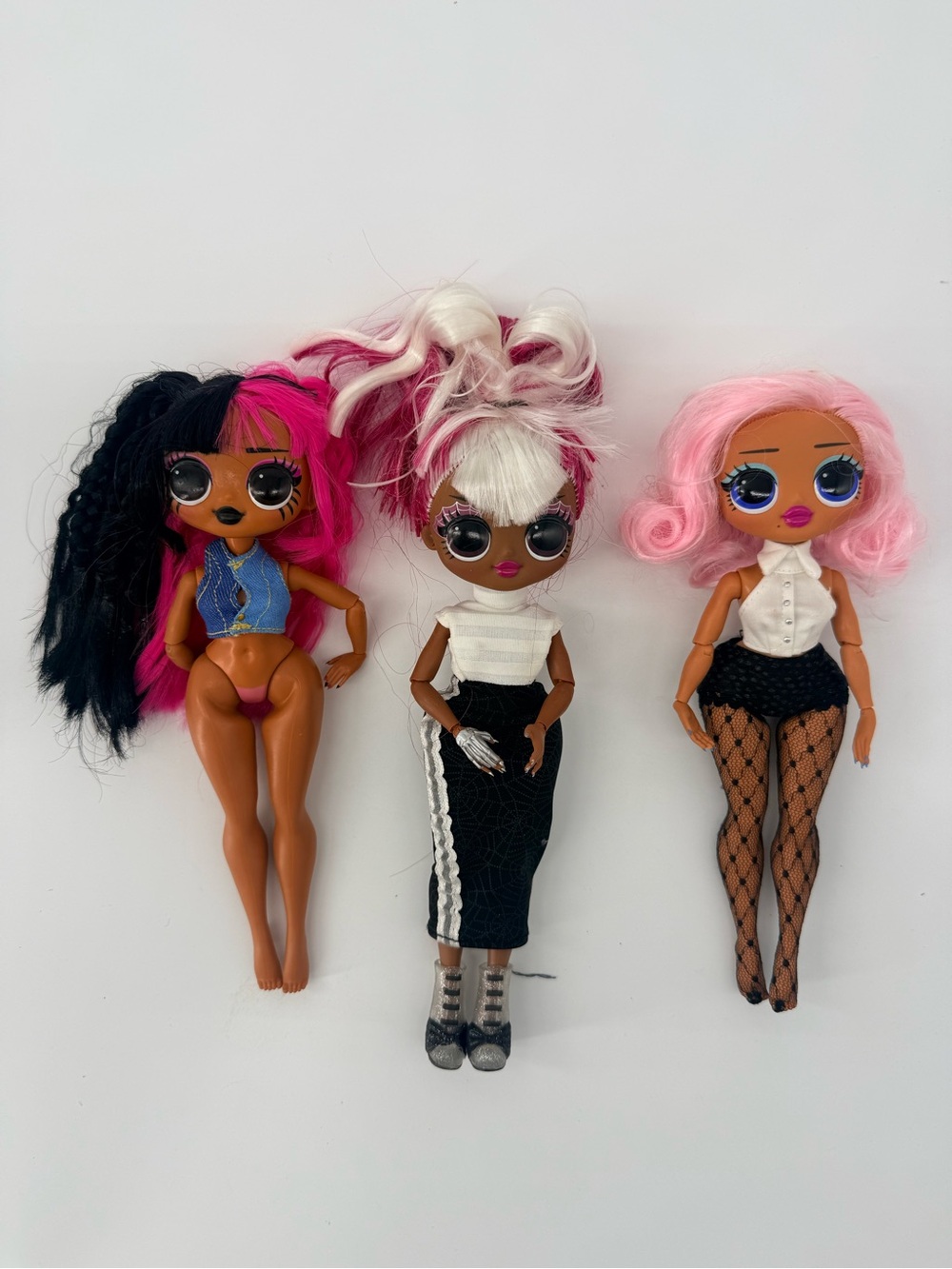 L.O.L. Surprise! Dolls Trio - Pink, Black, White Hair & Outfits